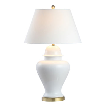 Sagwa 33" Ceramic/Iron Modern Classic LED Table Lamp - JONATHAN Y